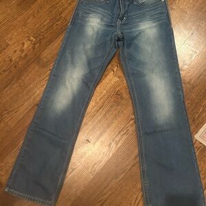 Cinch Men's Faded Blue Straight Jeans